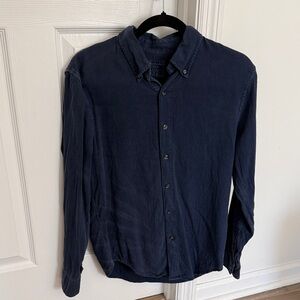 Abercrombie & Fitch Navy Blue Long Sleeve Button-Down Shirt